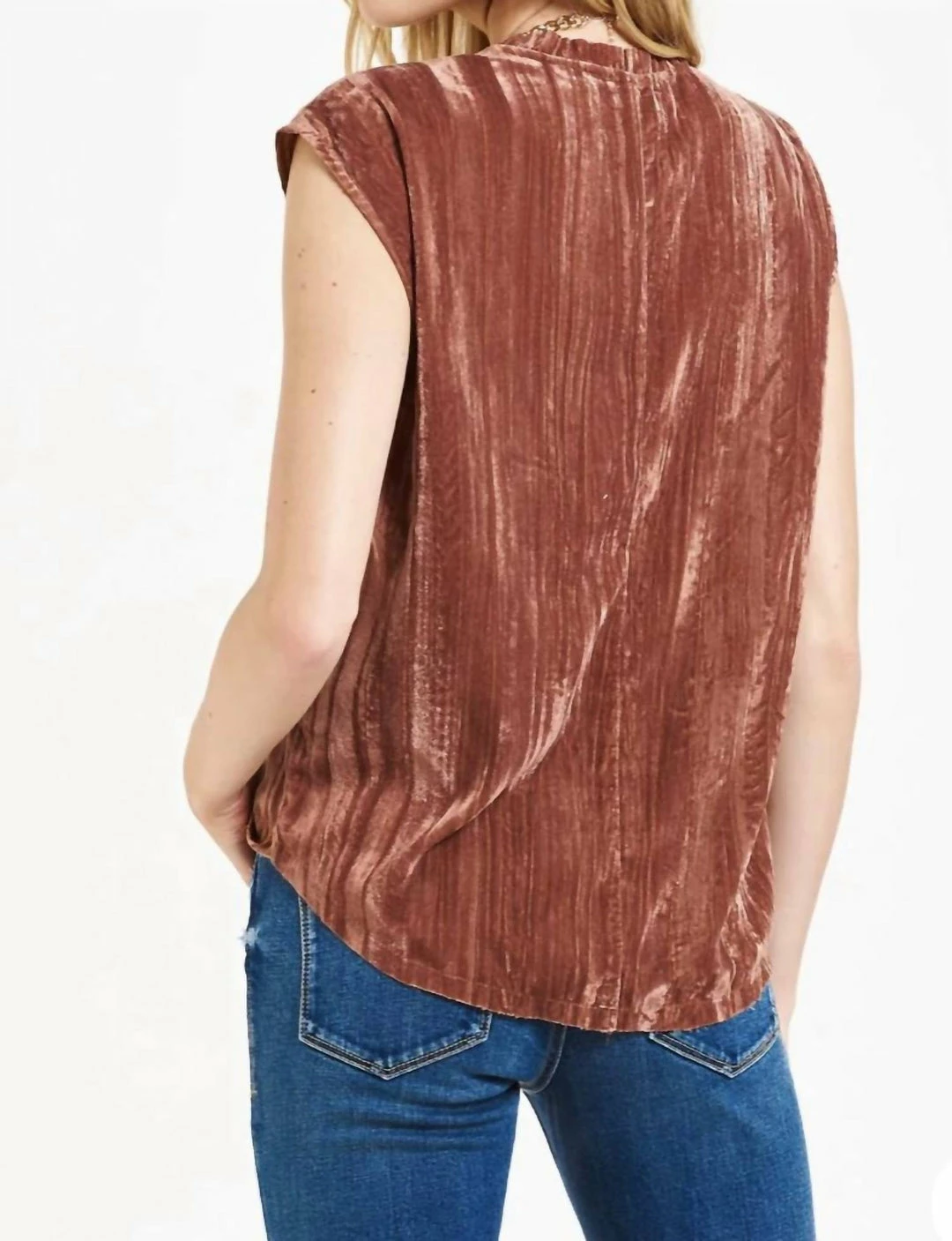 Dear John Denim women Yanis Praline Velvet Top in Praline 4 Dear John Denim women Yanis Praline Velvet Top in Praline - Image 2
