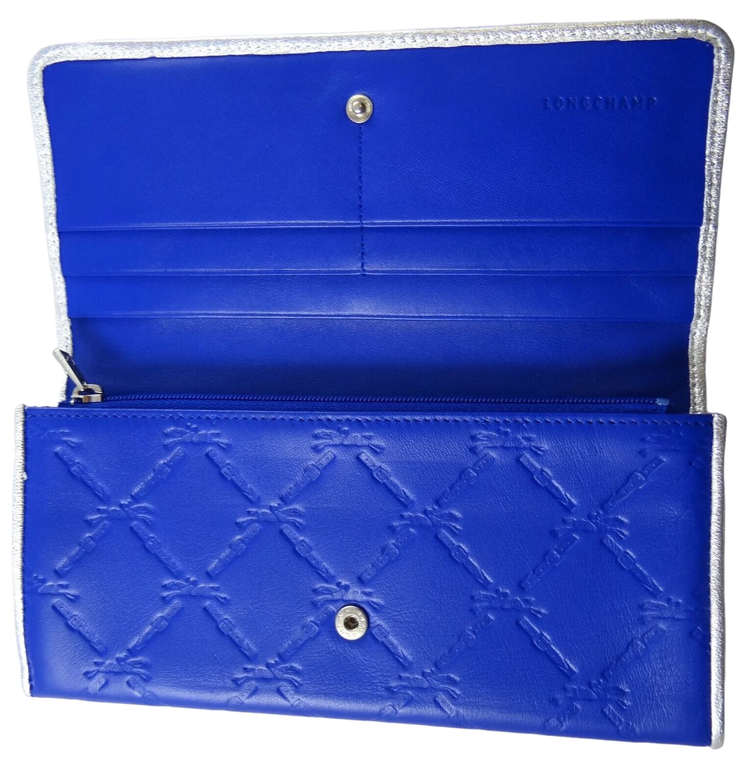 Longchamp women Longcham LM Cuir Deluxe Jockey Embossed Leather Fla Enveloe Wallet 5 Longchamp women Longcham LM Cuir Deluxe Jockey Embossed Leather Fla Enveloe Wallet - Image 3