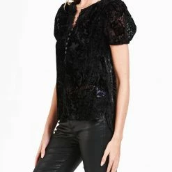 Dear John Denim women Verona Spotted Jade Puff Sleeve Top in Black -Dear John Denim Sales Shop 129f7fb93b0645ea8d231ff1c1e7b382 1080x