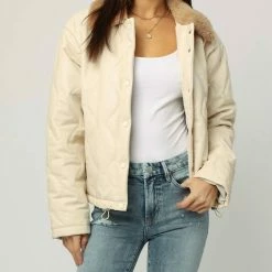 Dear John Denim women River Sherpa Collar Jacket in Honey Cream