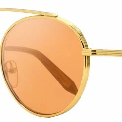 Victoria Beckham Women's Oval Sunglasses VBS137 C02 Gold/Brown 54mm