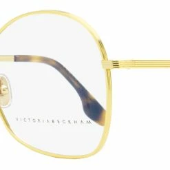 Victoria Beckham Women's Angular Eyeglasses VB220 714 Gold 58mm