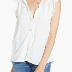 Dear John Denim women Ellie White Ruffle Blouse in White