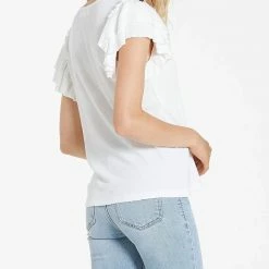 Dear John Denim women Summer Thermal Ruffle Top In White