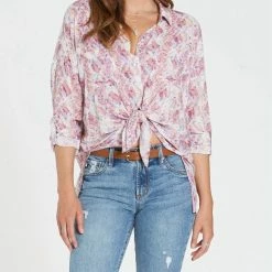 Dear John Denim women Arianna Button Down Top in Pink
