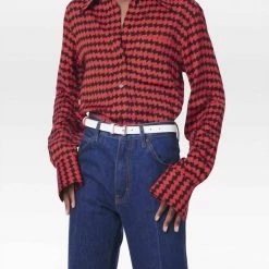 Victoria Beckham women Printed Blouse in Red/Black