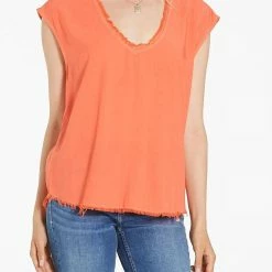 Dear John Denim women Yanis Frayed Poppy Top In Red