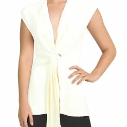 Victoria Beckham Fluid Cady Womens Tie Drape Tux Tank Top