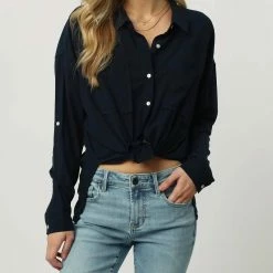 Dear John Denim women Arianna Front Tie Shirt in Night Sky