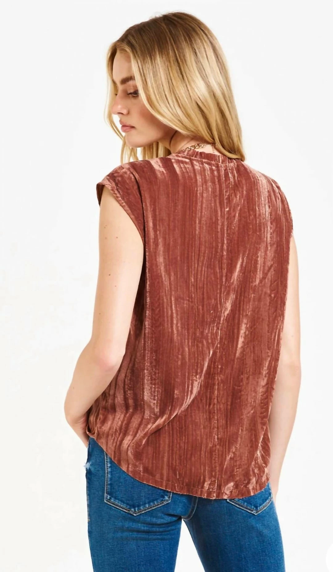 Dear John Denim women Yanis Praline Velvet Top in Praline 5 Dear John Denim women Yanis Praline Velvet Top in Praline - Image 3