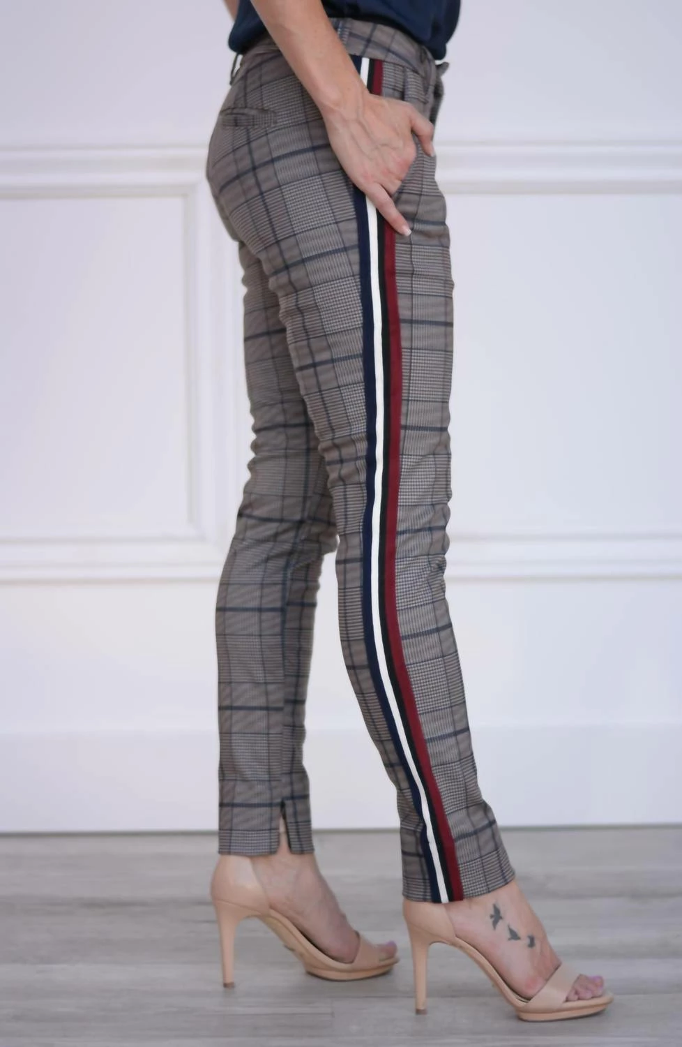 Dear John Denim women Blaire Trouser in Plaid Navy 4 Dear John Denim women Blaire Trouser in Plaid Navy - Image 2