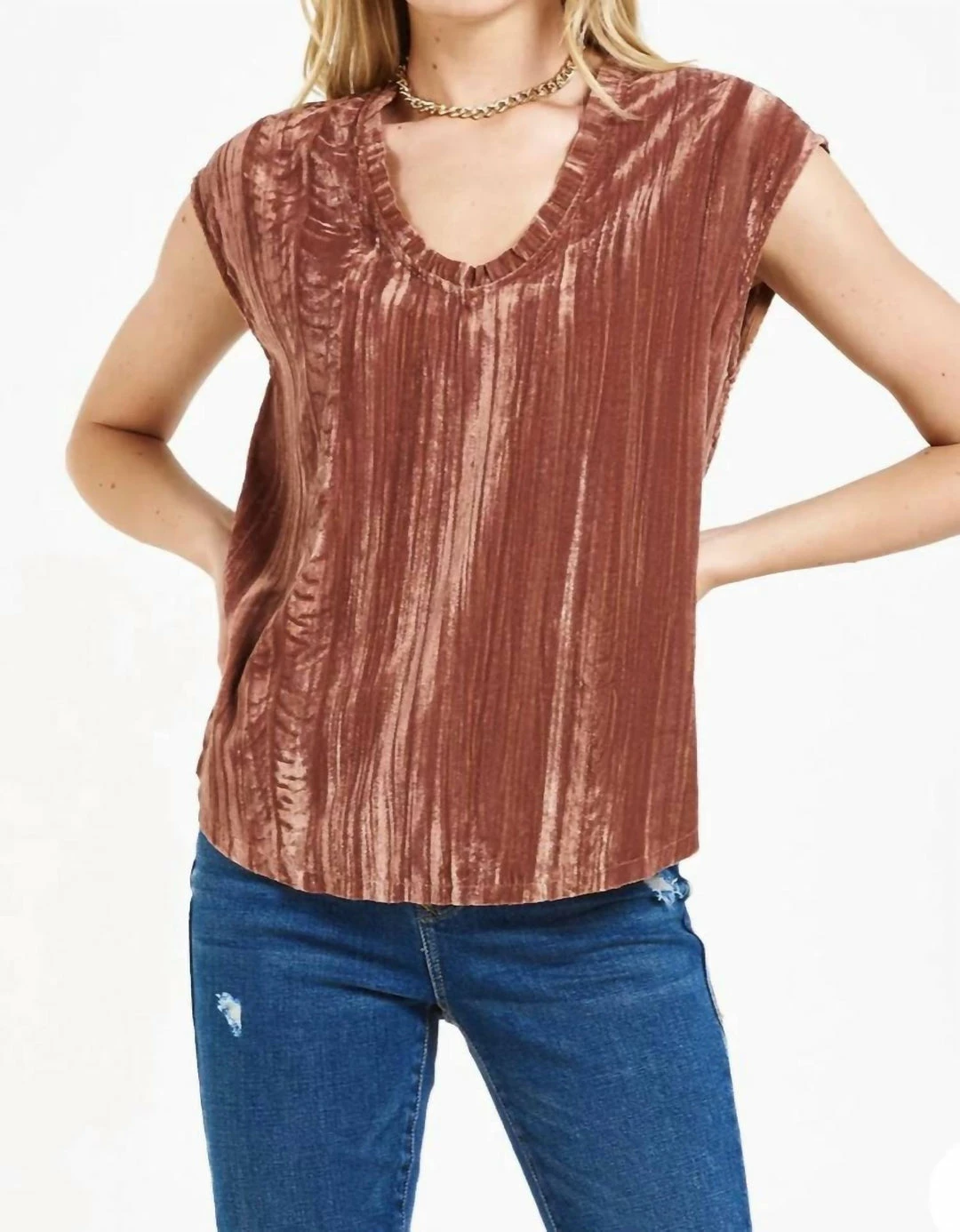 Dear John Denim women Yanis Praline Velvet Top in Praline 3 Dear John Denim women Yanis Praline Velvet Top in Praline